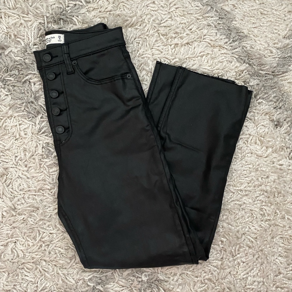 Abercrombie Ankle Straight Ultra High Rise Leather
